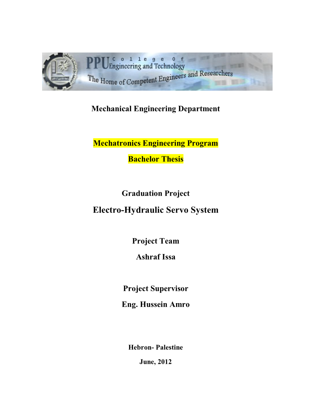 Electro-Hydraulic Servo System