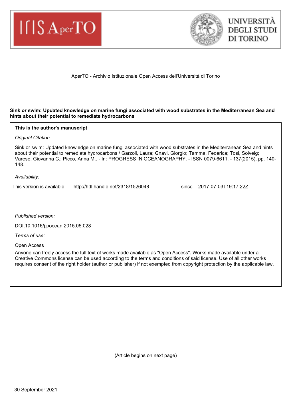 Updated Knowledge on Marine Fungi Associated with Wood Substrates in the Mediterranean Sea and Hints About Their Potential to Remediate Hydrocarbons