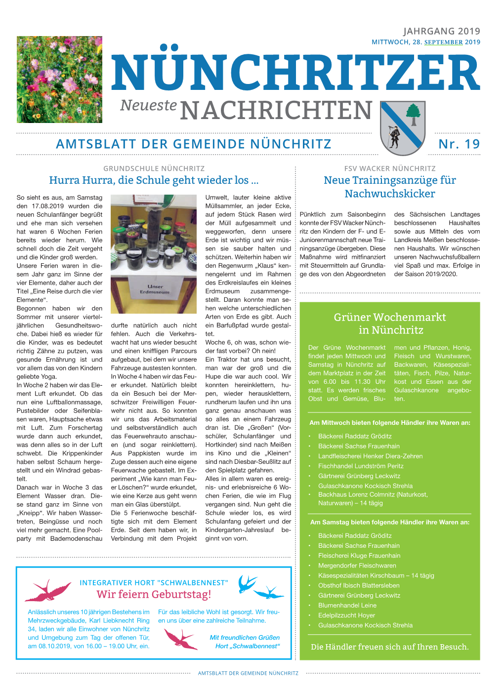 AMTSBLATT DER GEMEINDE NÜNCHRITZ Nr. 19