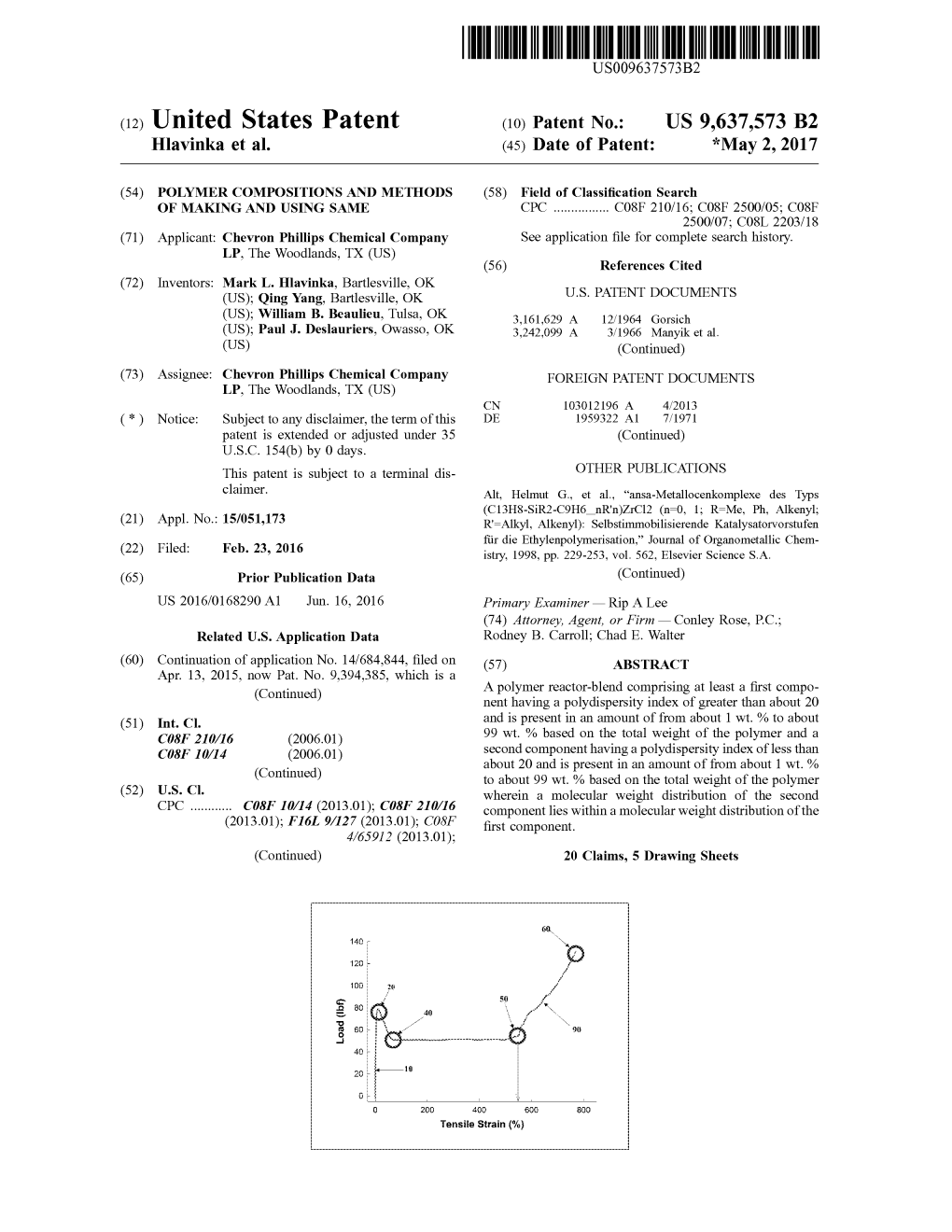 (12) United States Patent (10) Patent No.: US 9,637,573 B2 Hlavinka Et Al