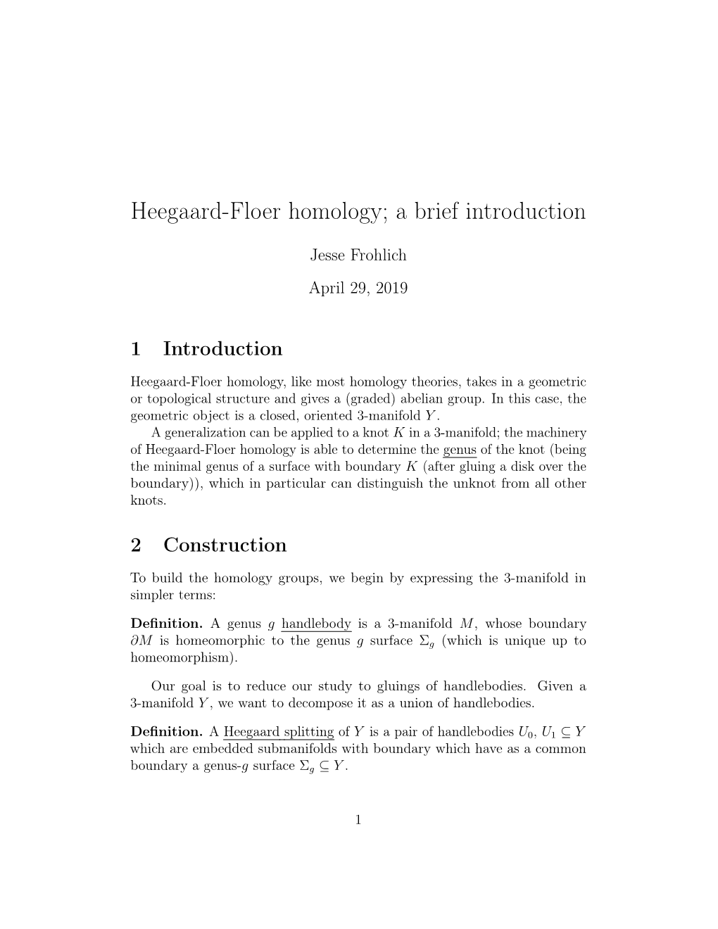 Heegaard-Floer Homology; a Brief Introduction