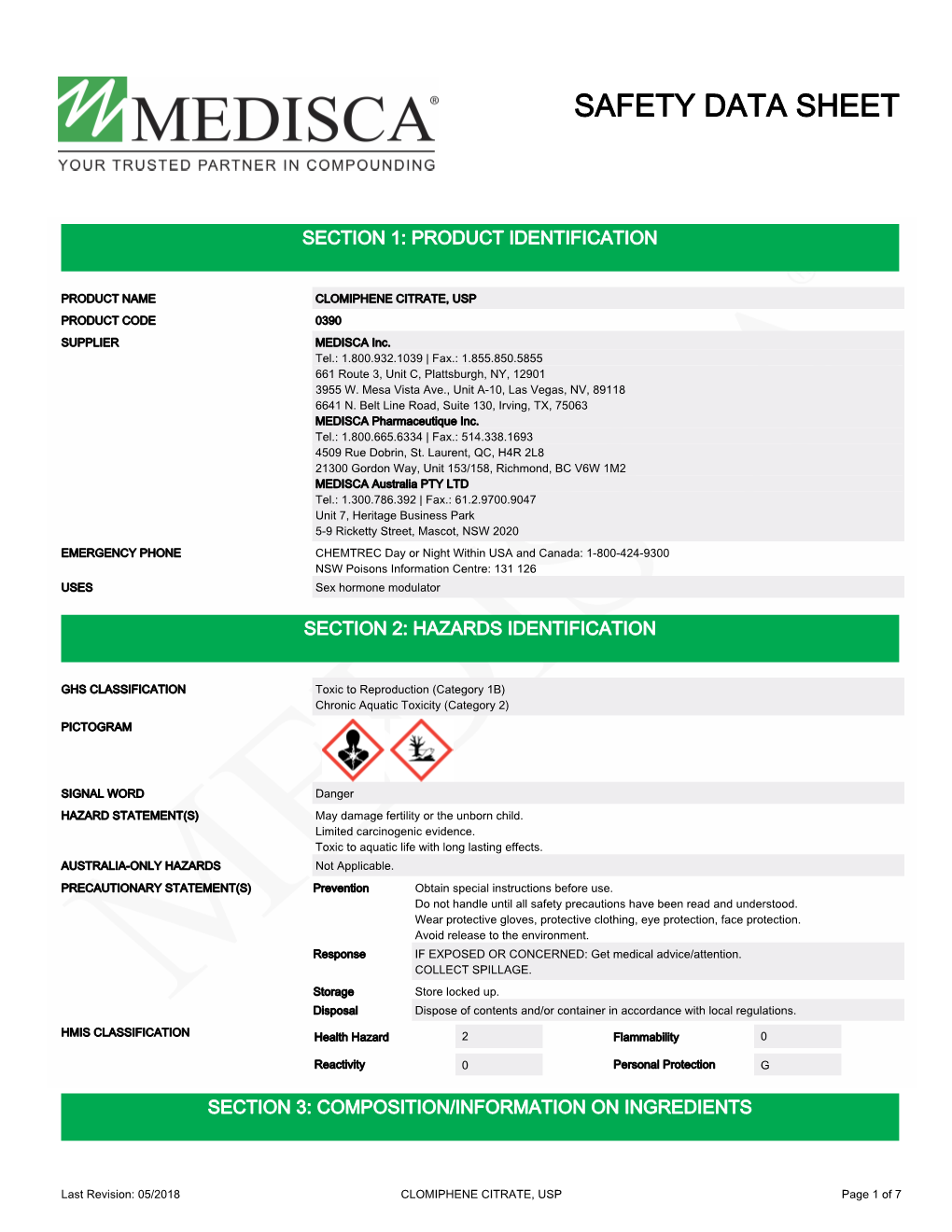 Safety Data Sheet