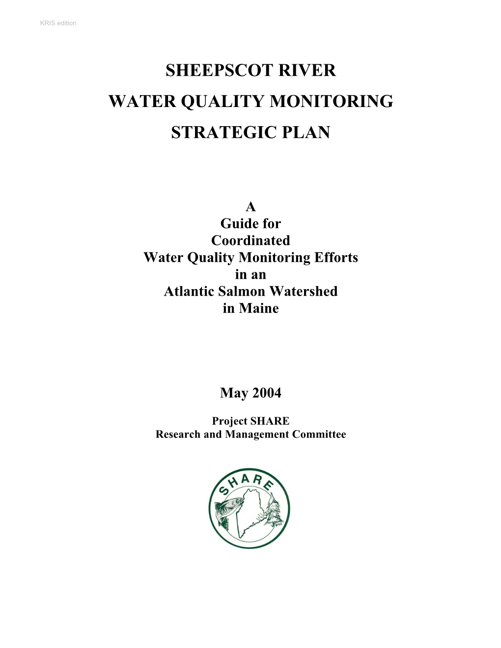 Sheepscot River Water Quality Monitoring