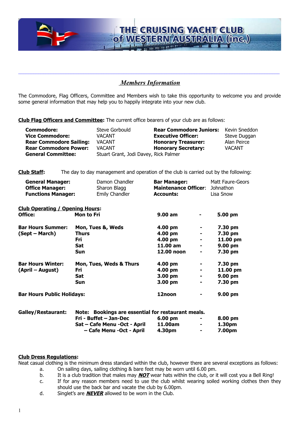 Tcyc New Members Night - Points for Discussion