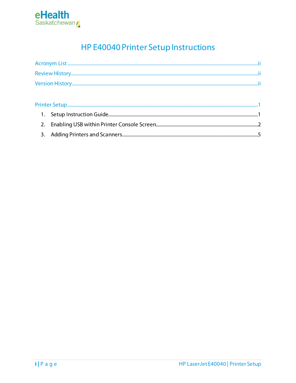 HP E40040 Printer Setup Instructions