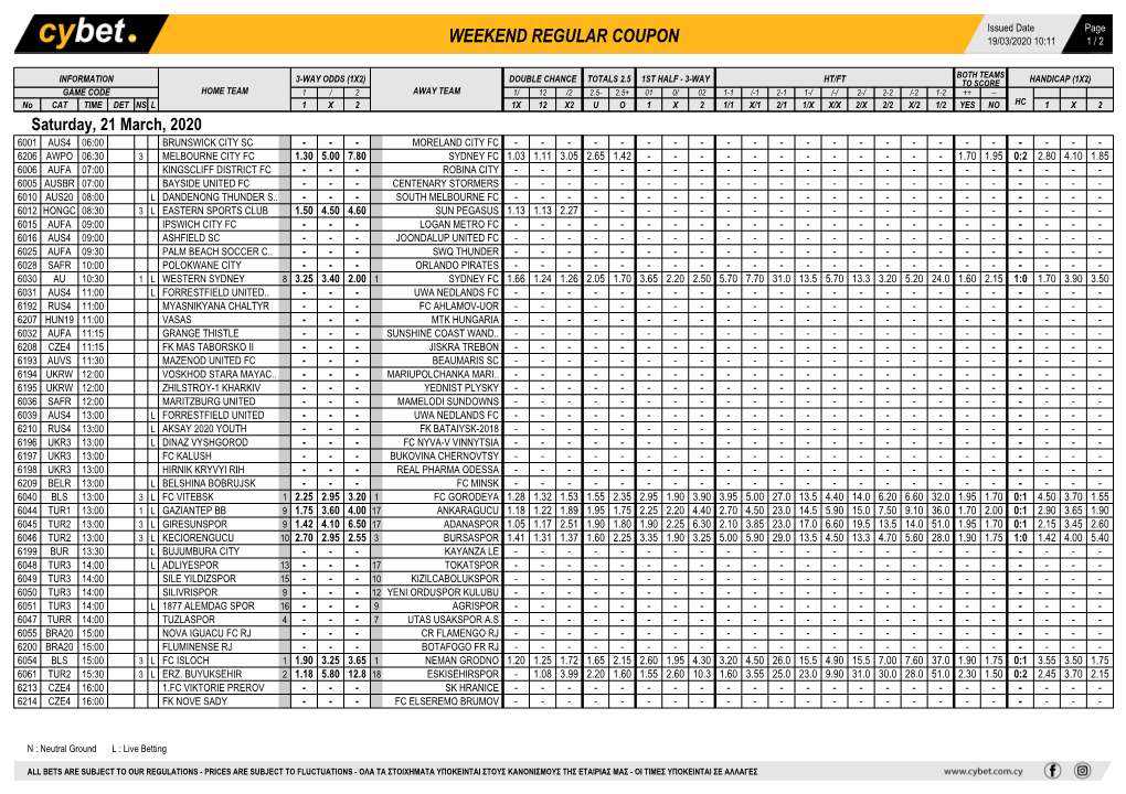 Weekend Regular Coupon 19/03/2020 10:11 1 / 2