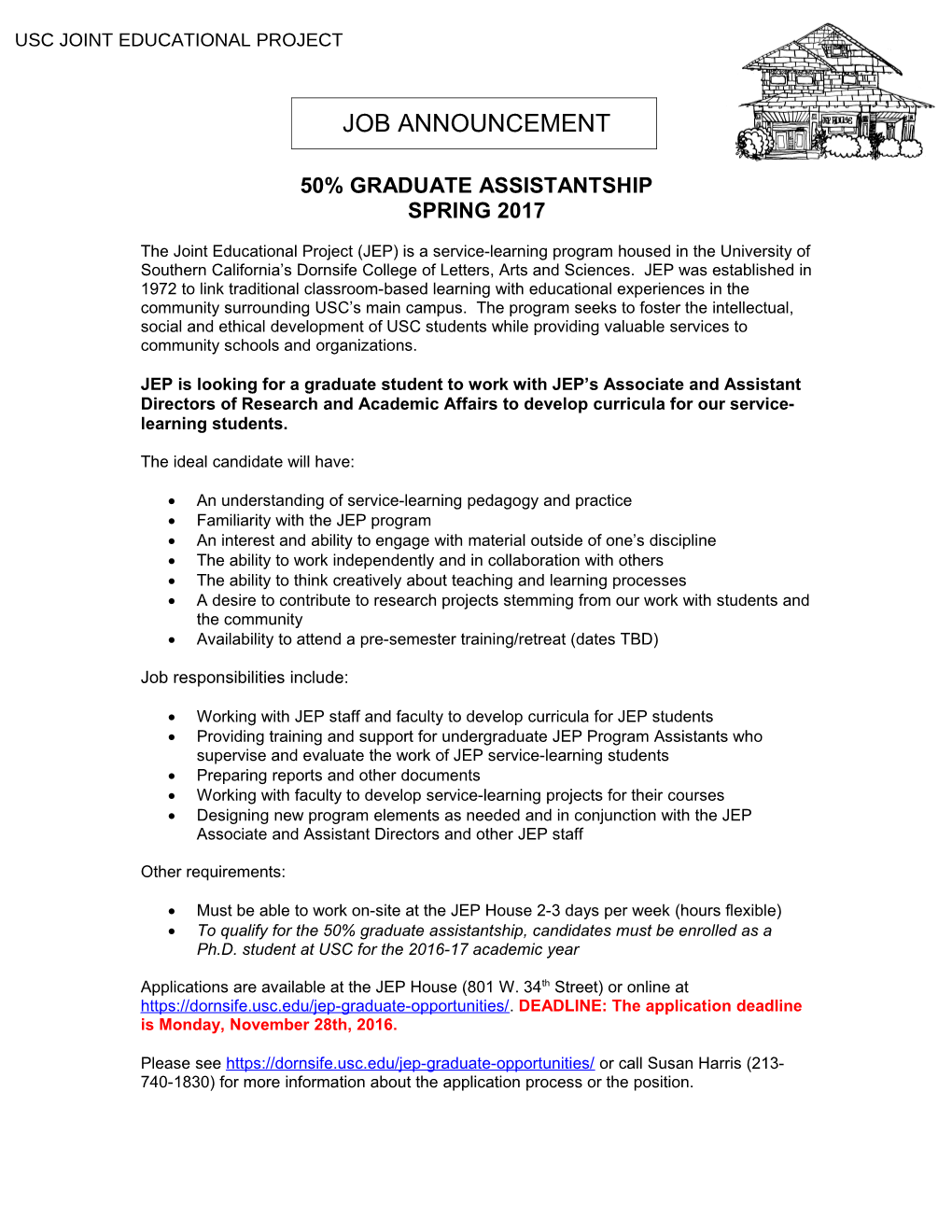 50% Graduate Assistantship