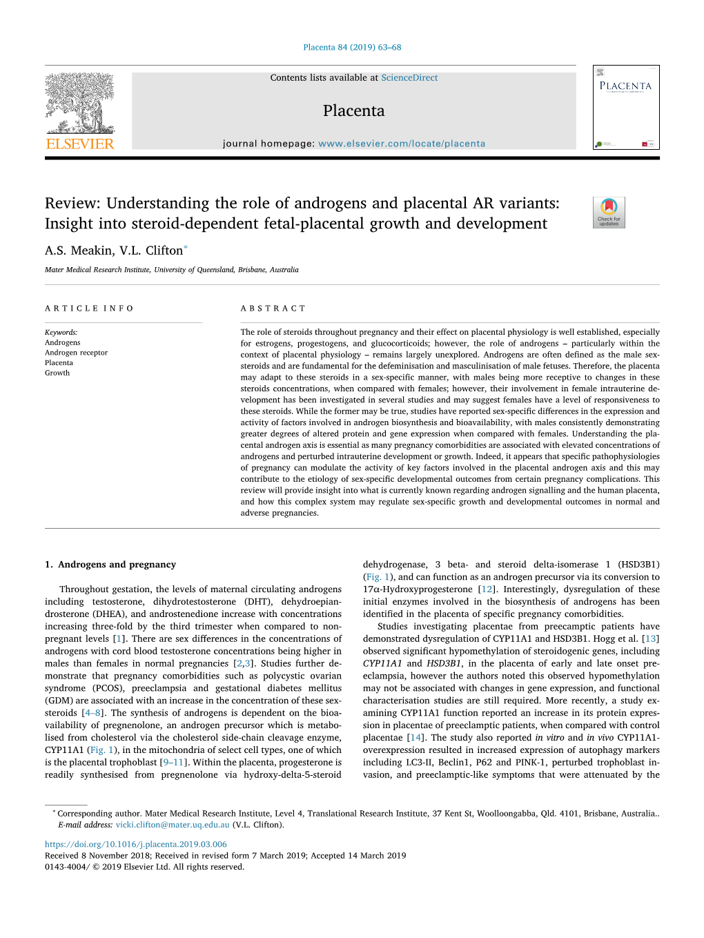 Review Understanding the Role of Androgens and Placental AR