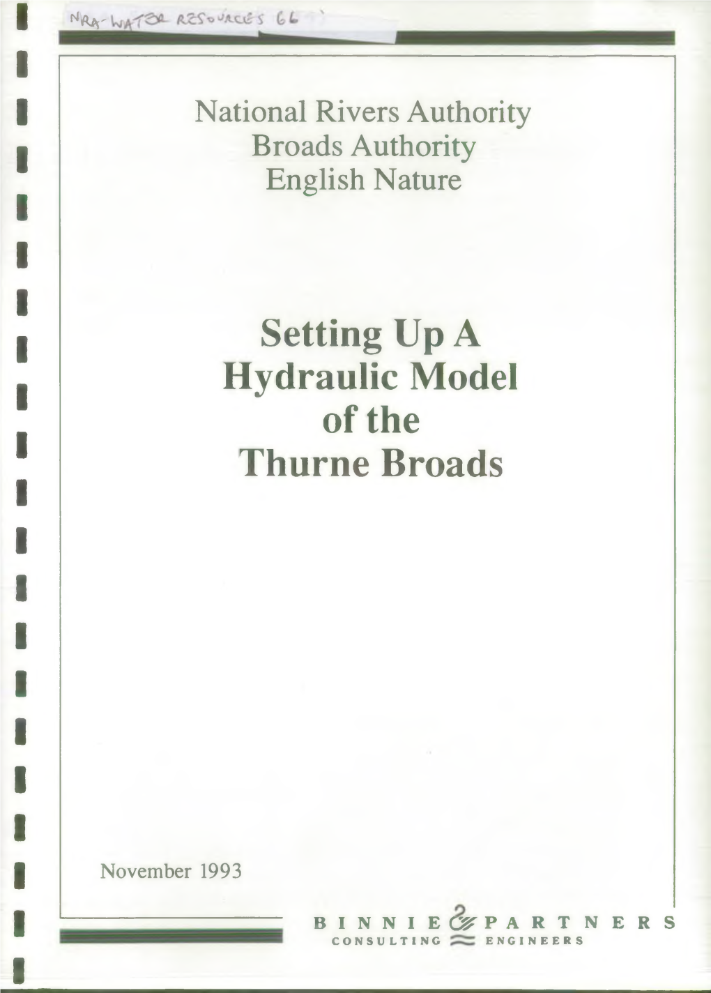 Setting up a Hydraulic Model of the Thurne Broads