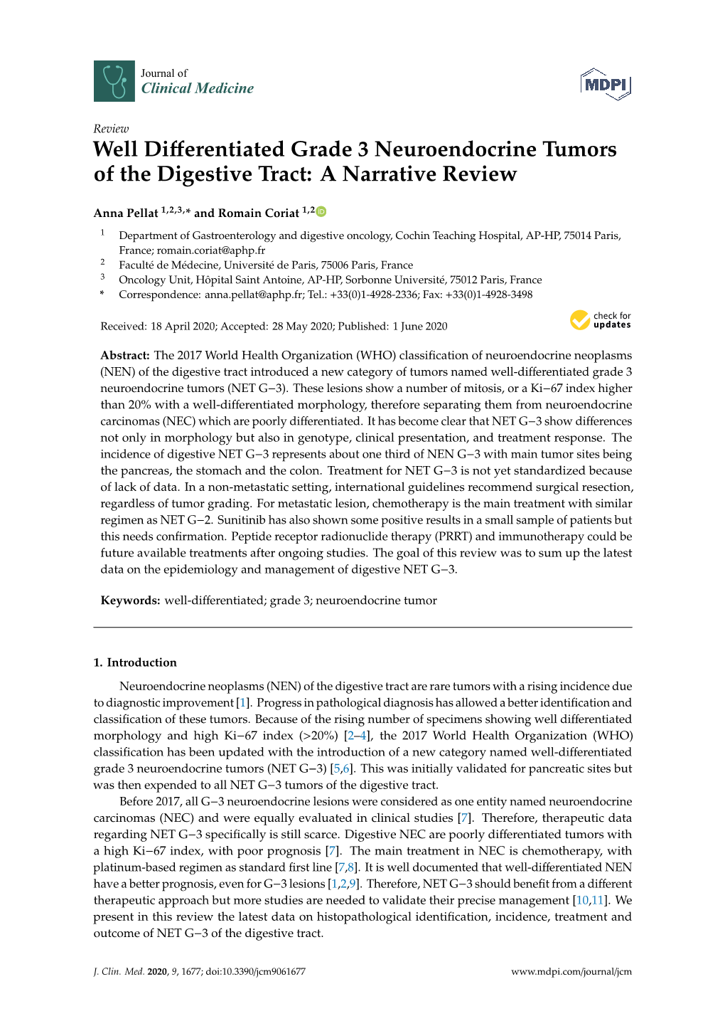 Well Differentiated Grade 3 Neuroendocrine Tumors Of