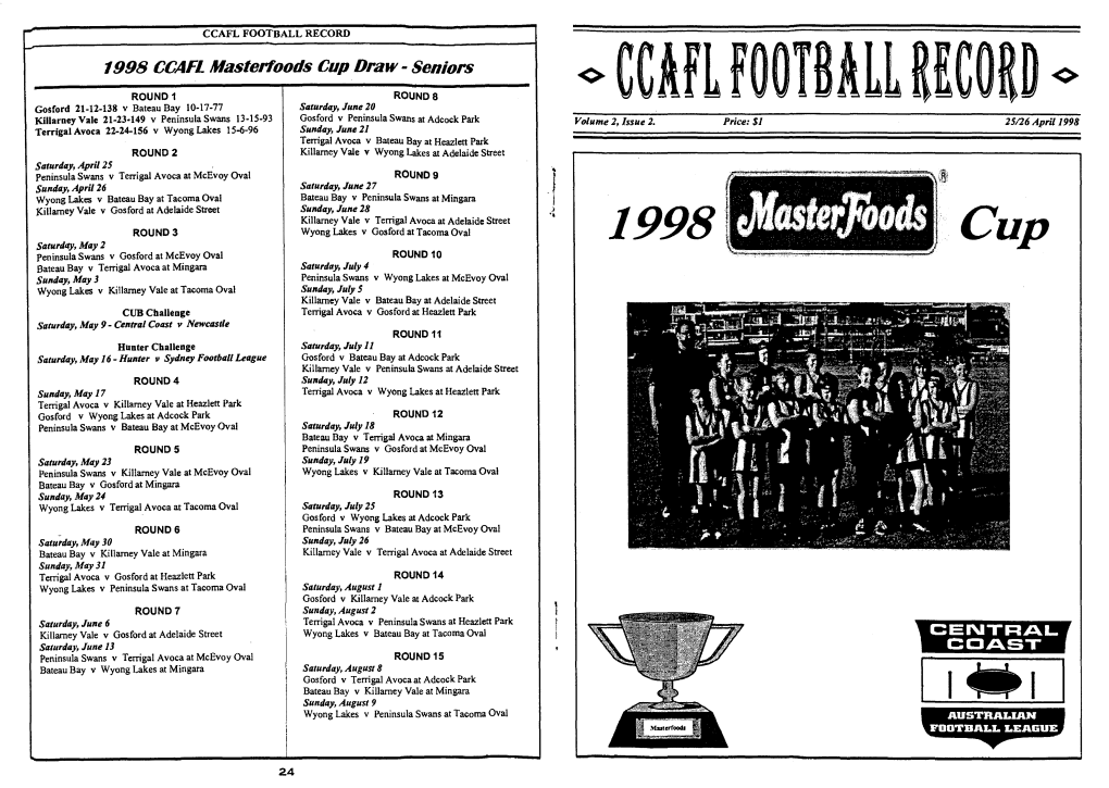 <> CCAFL FOOTBALL RECORD<>