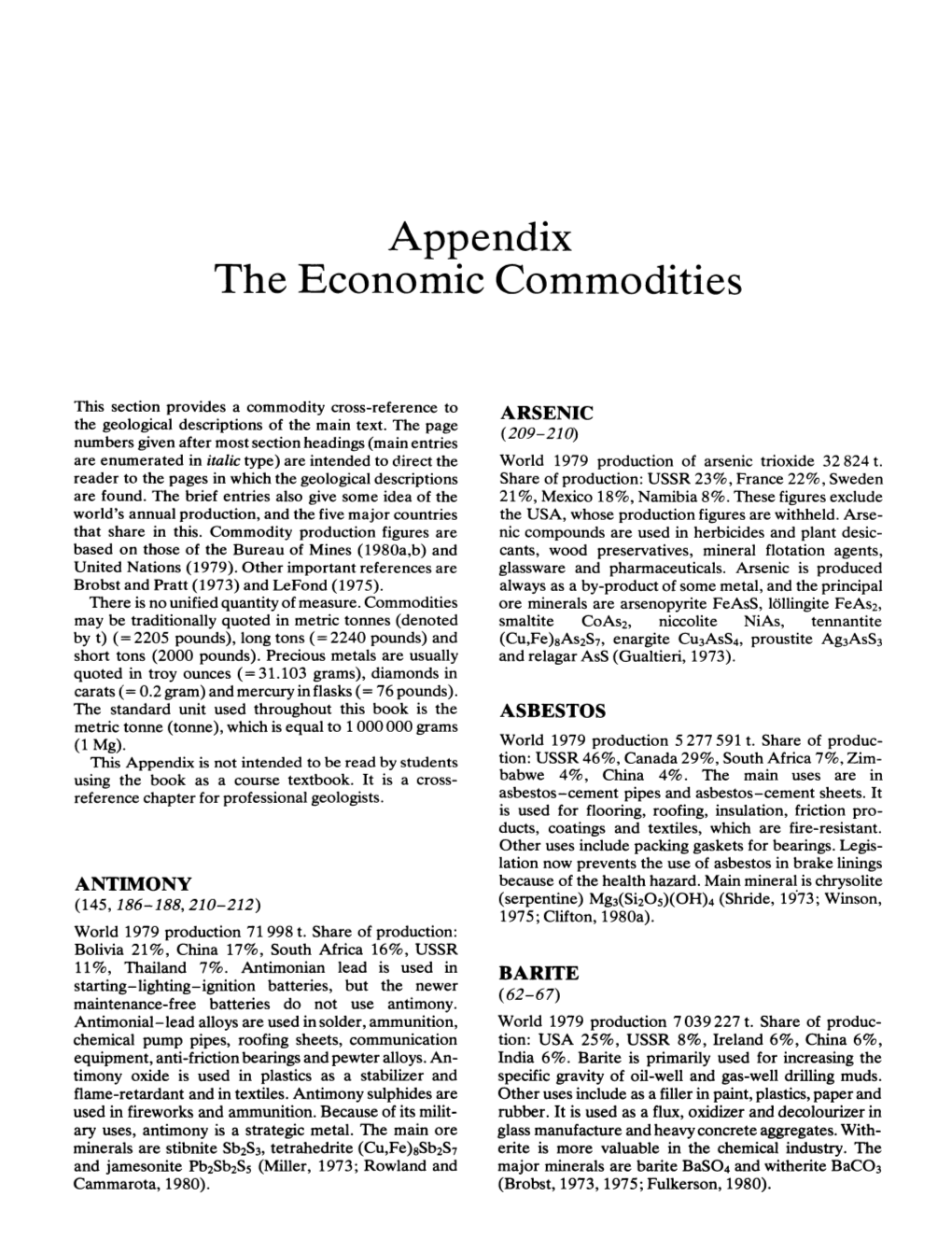 Appendix the Economic Commodities