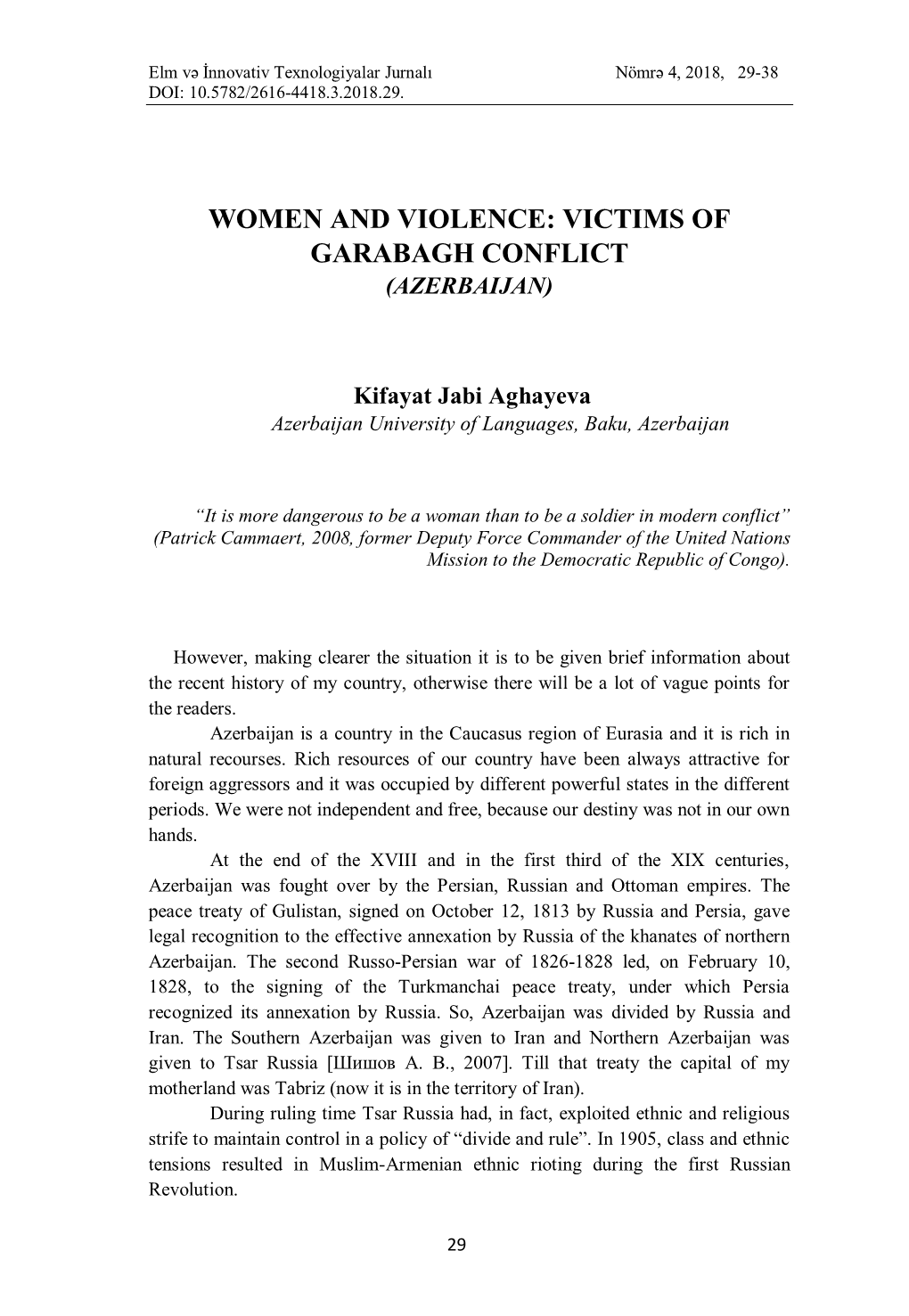 Victims of Garabagh Conflict (Azerbaijan)