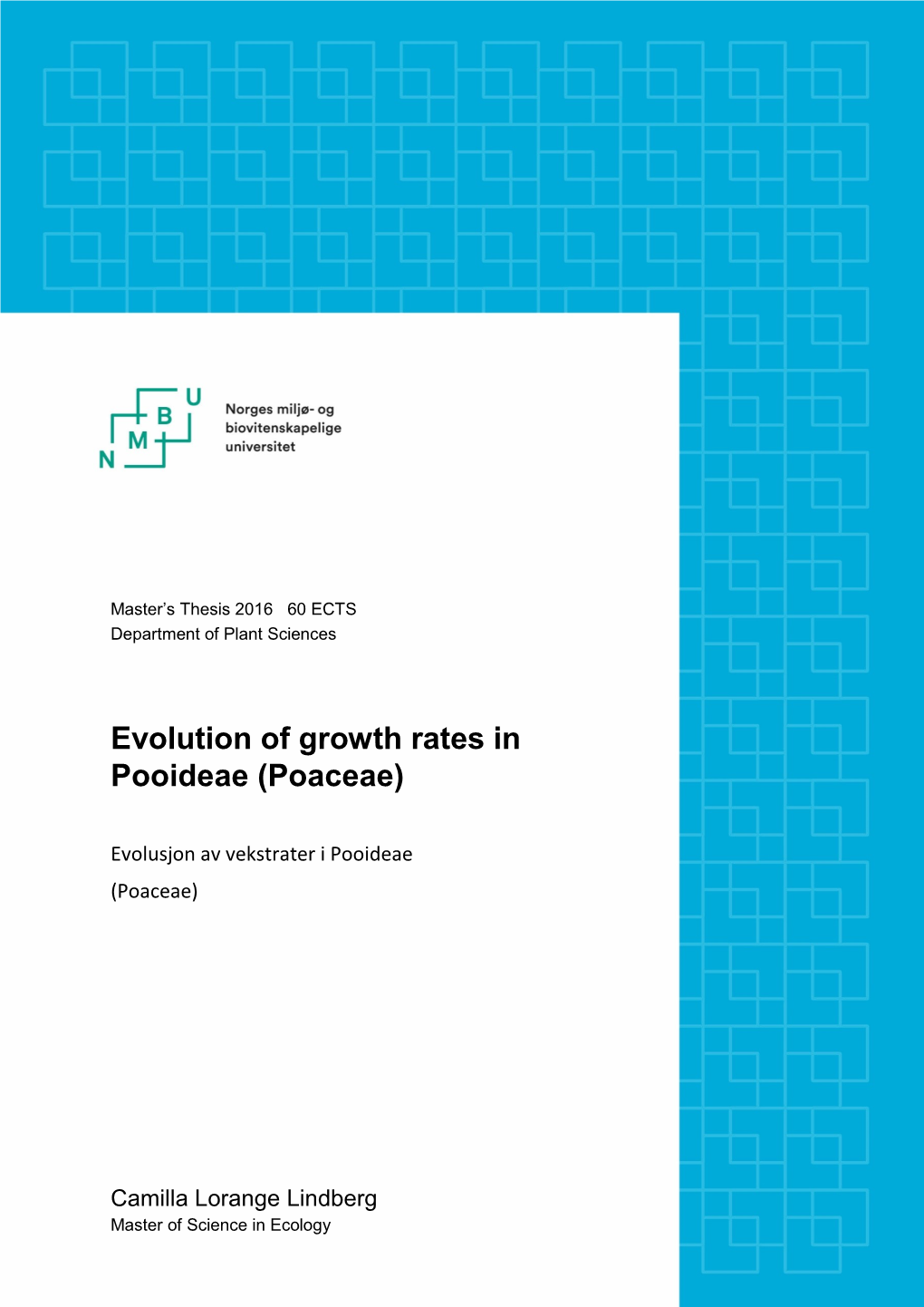 Evolution of Growth Rates in Pooideae (Poaceae)