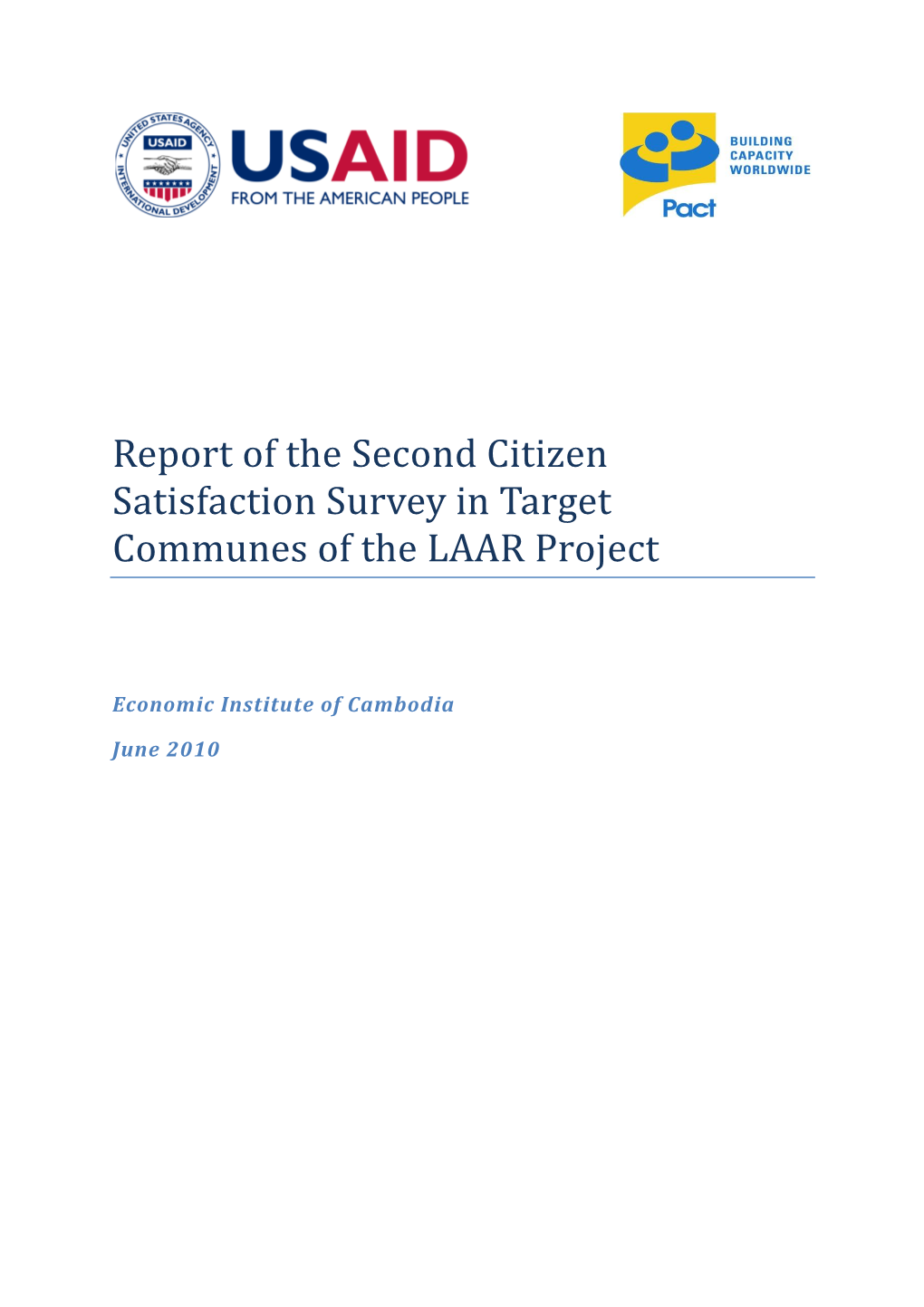 Report of the Second Citizen Satisfaction Survey in Target Communes of the LAAR Project