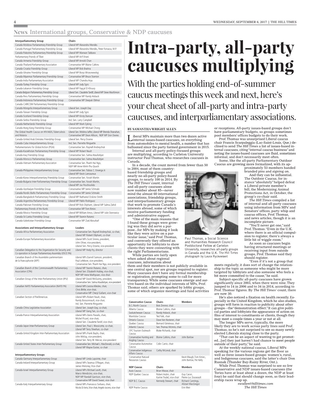 Intra-Party, All-Party Caucuses Multiplying