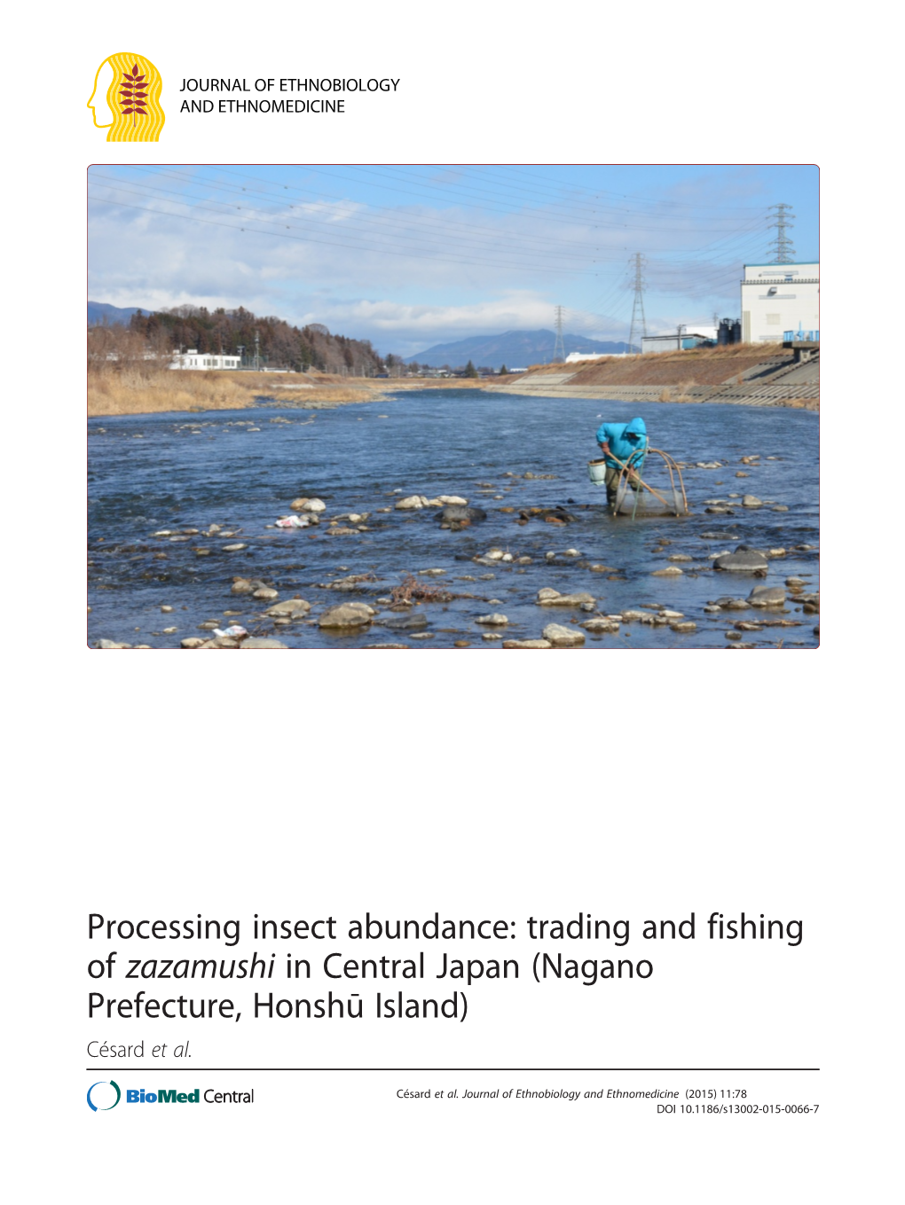 Processing Insect Abundance: Trading and Fishing of Zazamushi in Central Japan (Nagano Prefecture, Honshū Island) Césard Et Al