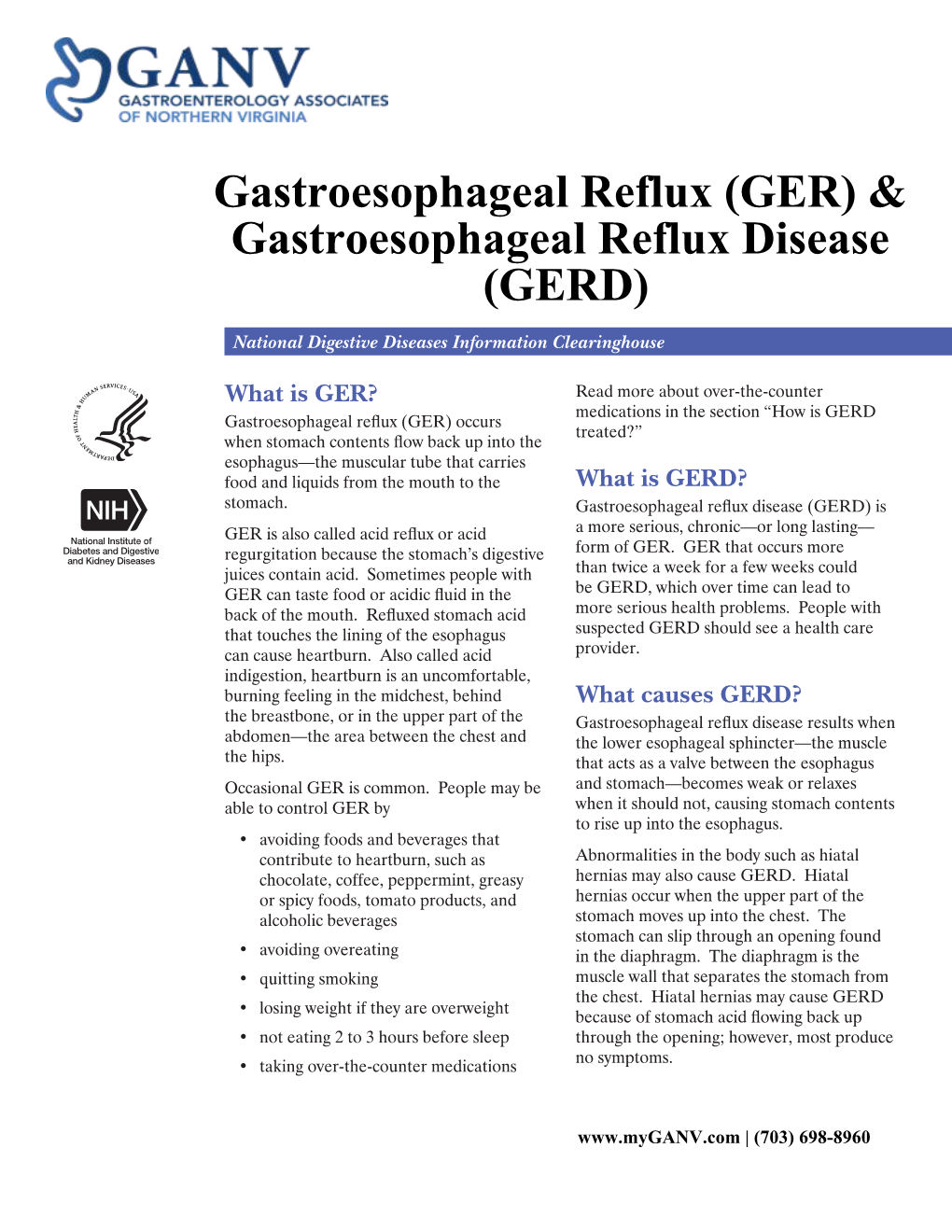 GER) & Gastroesophageal Reflux Disease (GERD