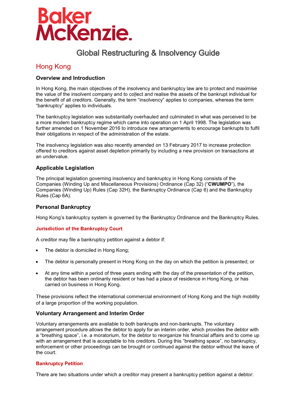 Global Restructuring & Insolvency Guide