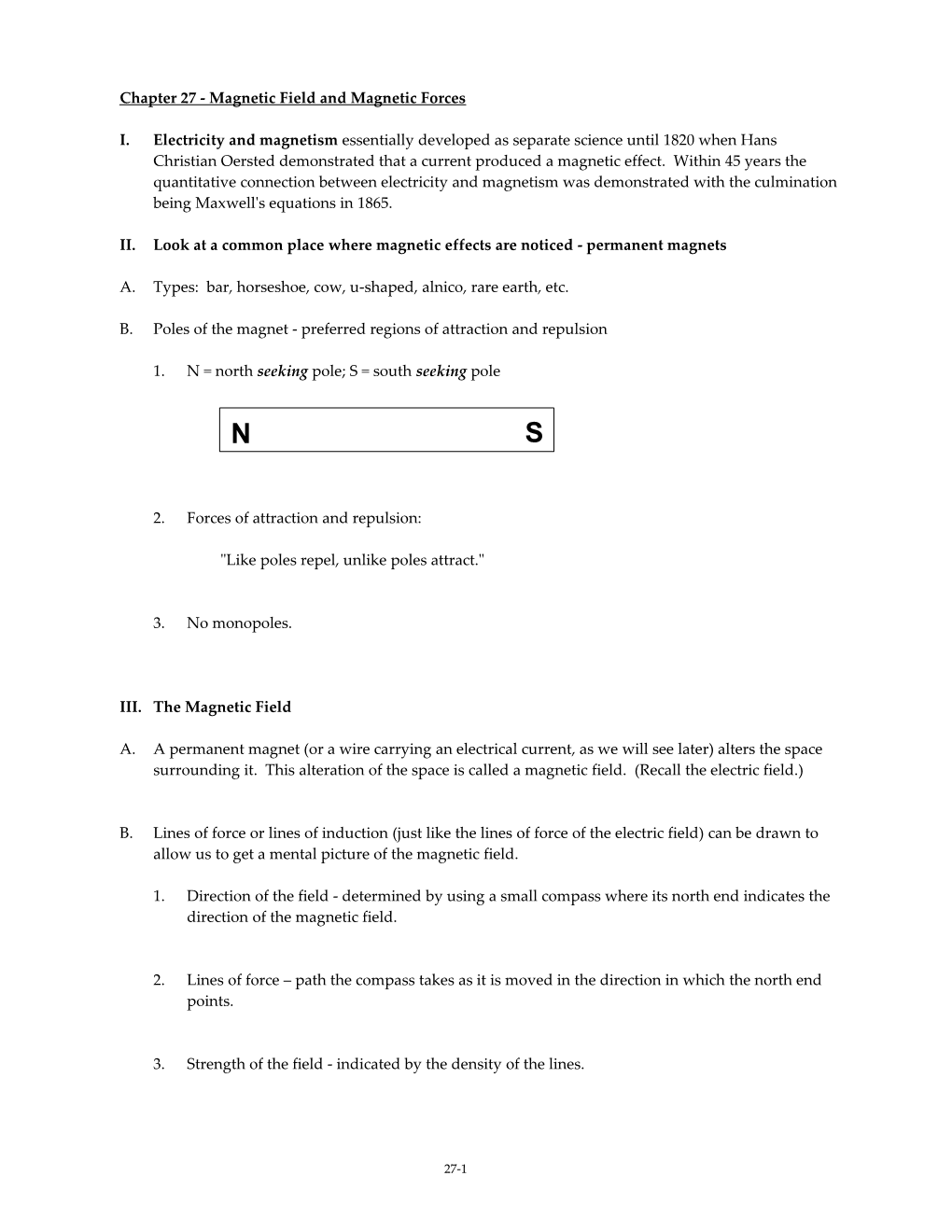 Chapter 28 - the Magnetic Field