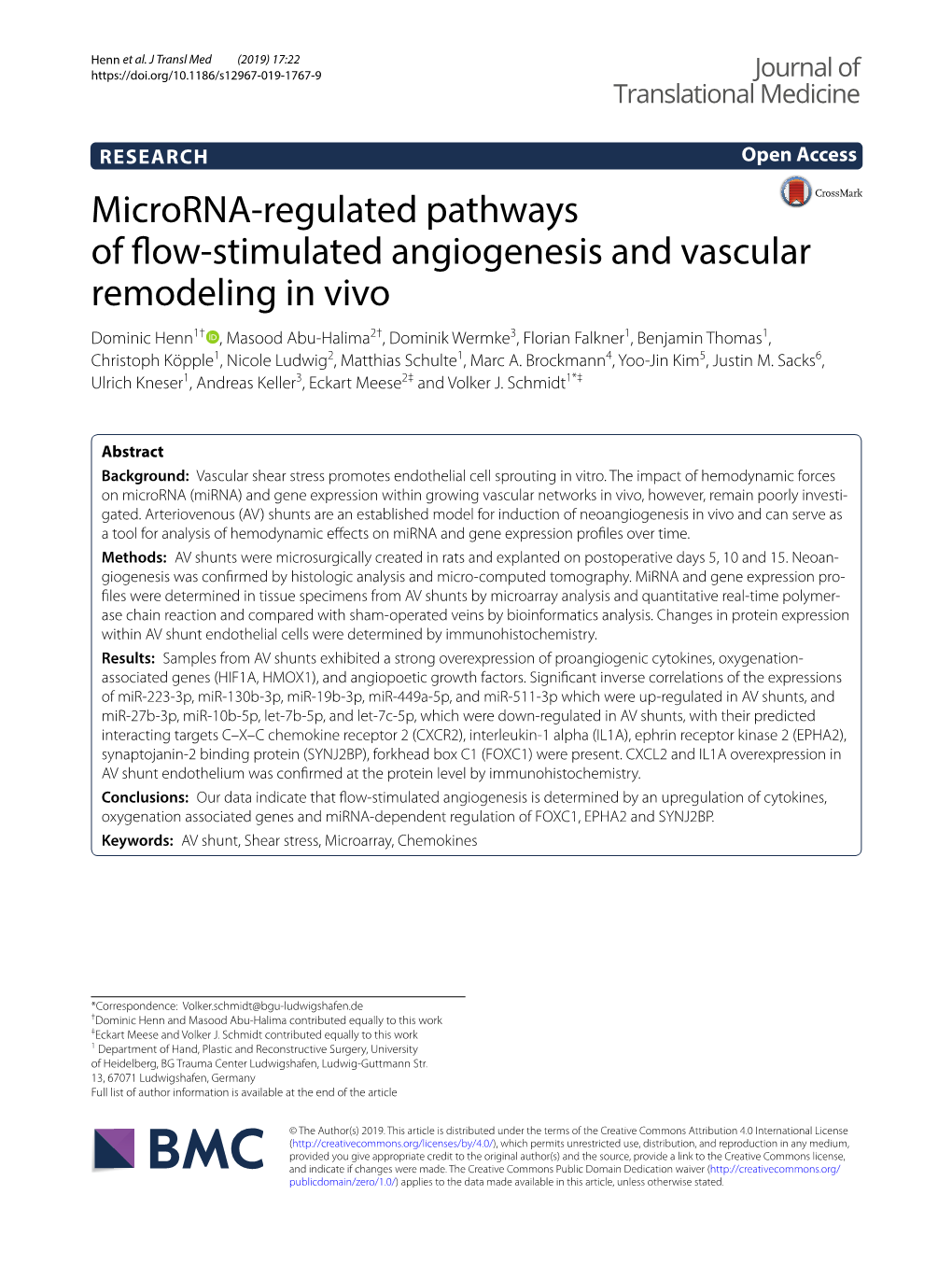 Microrna-Regulated Pathways of Flow-Stimulated Angiogenesis And