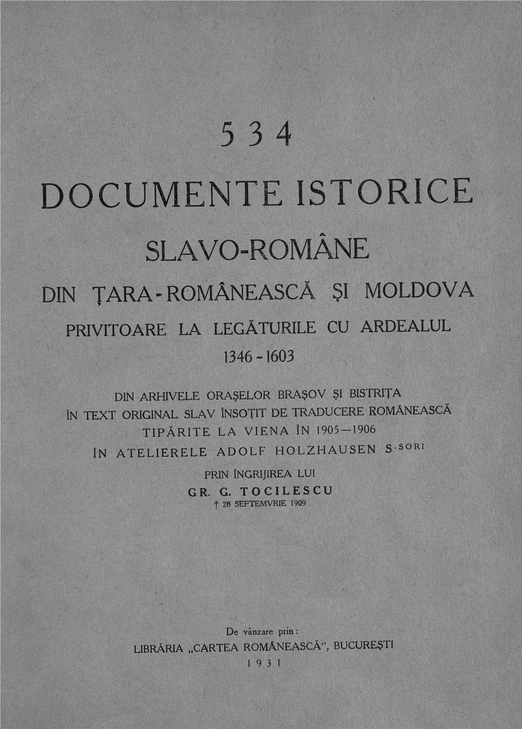 Documente Istorice Slavo-Romane