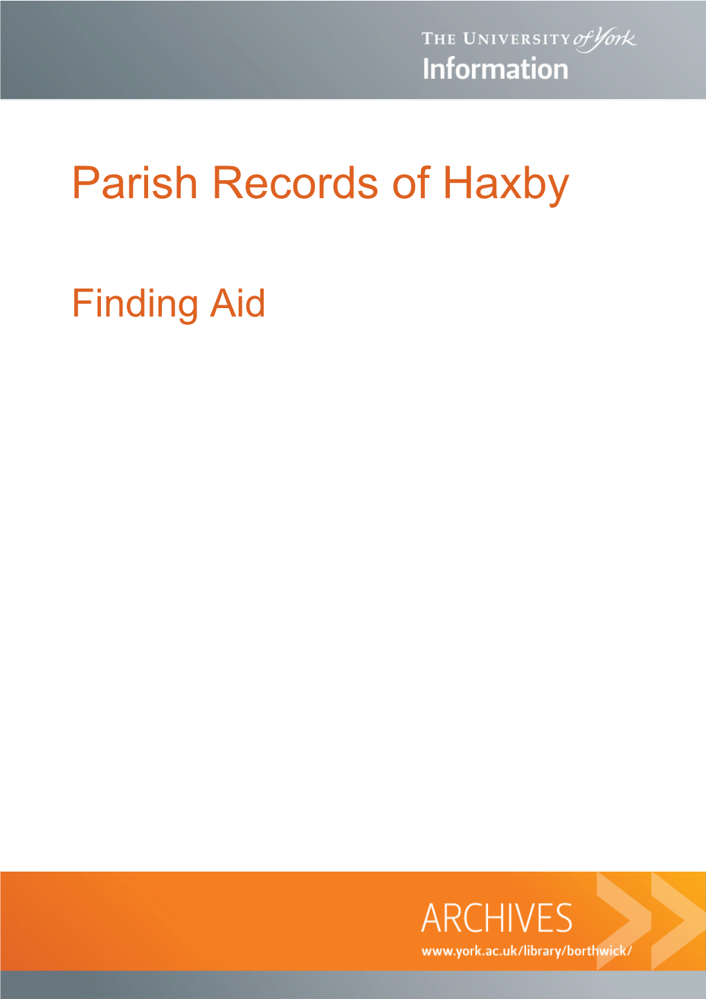 Parish Records of Haxby