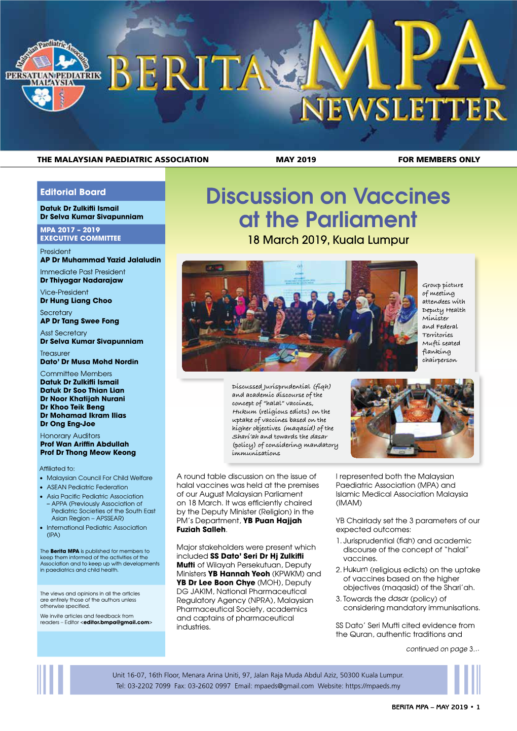 Discussion on Vaccines at the Parliament
