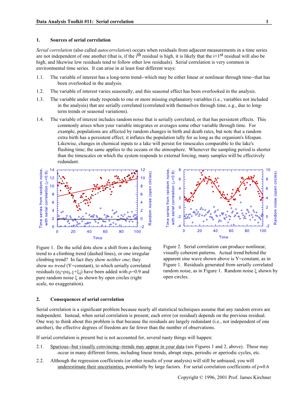 Data Analysis Toolkit #11: Serial Correlation 1 Copyright © 1996