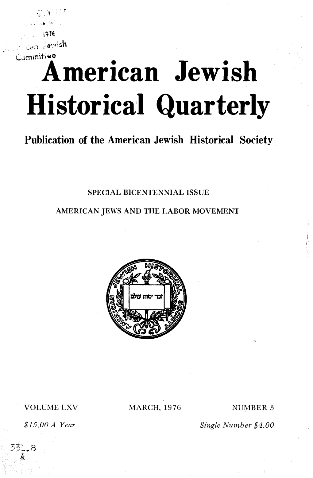 American Jewish Historical Quarterly