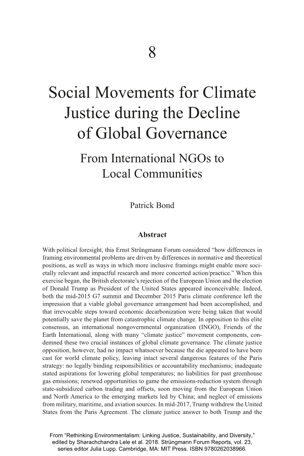 8 Social Movements for Climate Justice During the Decline of Global