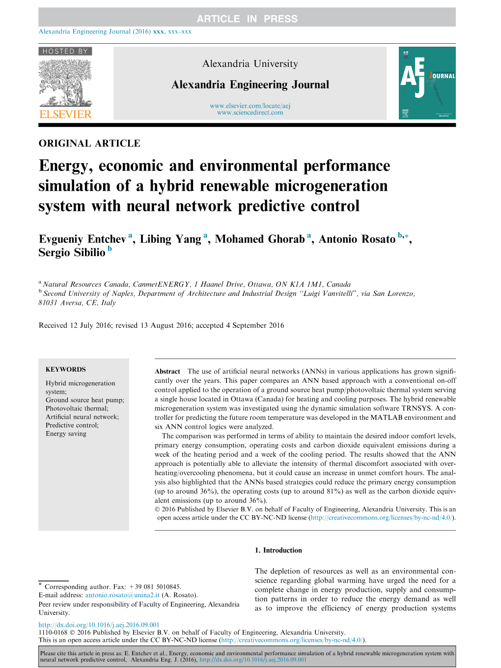 Energy, Economic and Environmental Performance Simulation of a Hybrid Renewable Microgeneration System with Neural Network Predictive Control