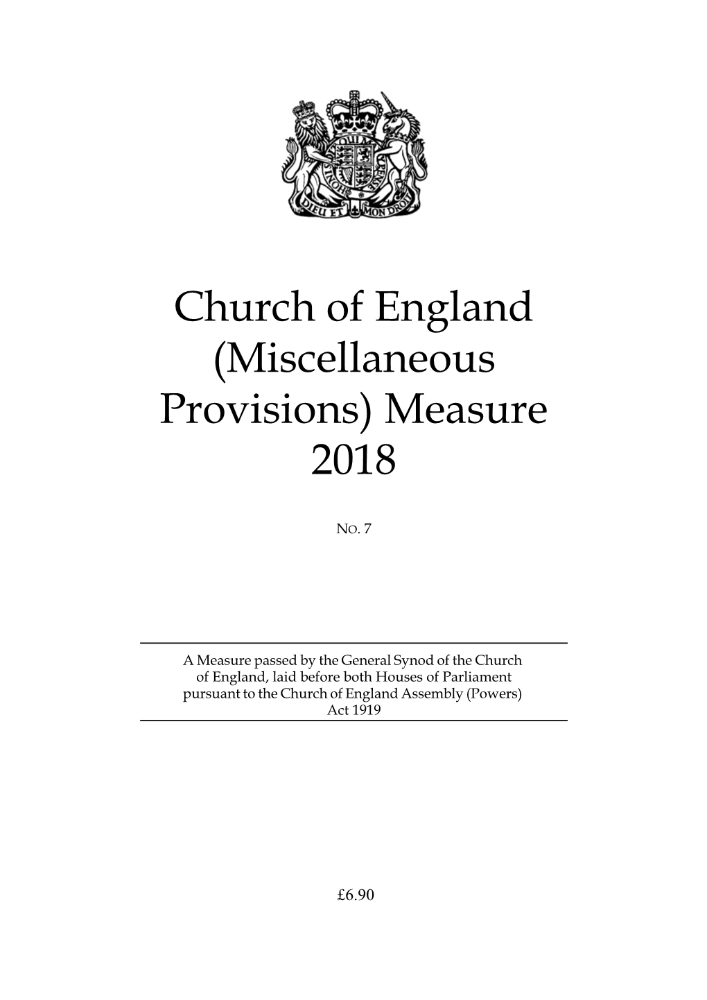 Church of England (Miscellaneous Provisions) Measure 2018