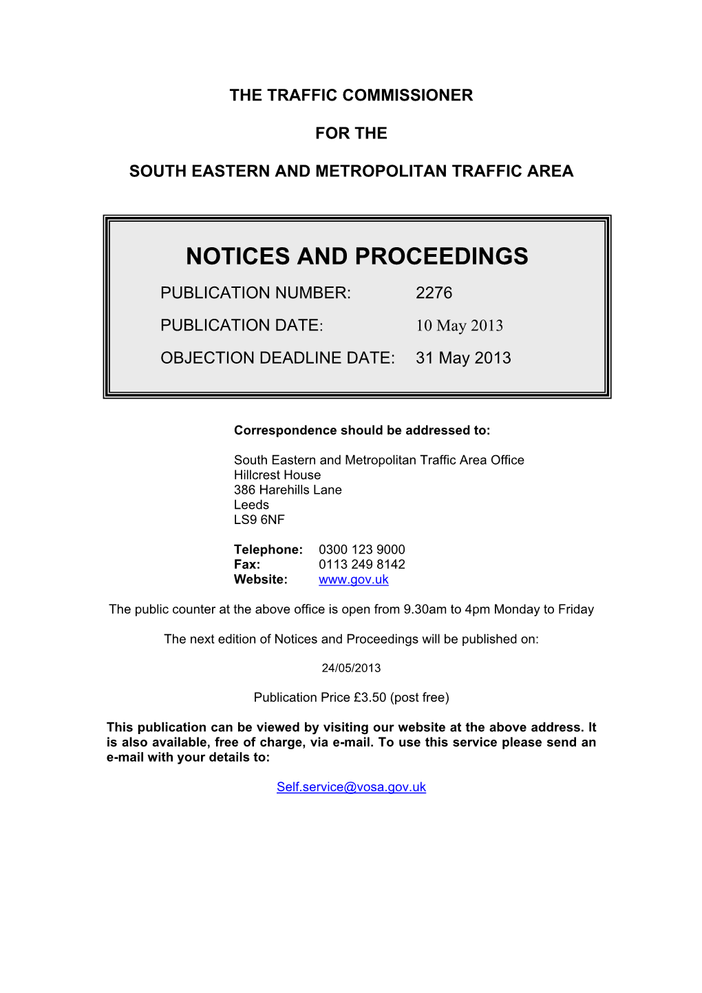 Notices and Proceedings