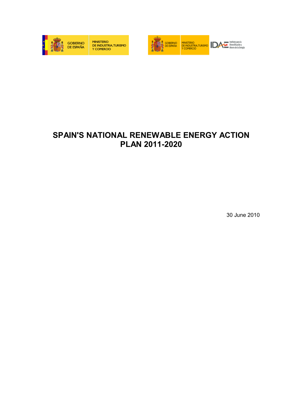 Spain's National Renewable Energy Action Plan 2011-2020