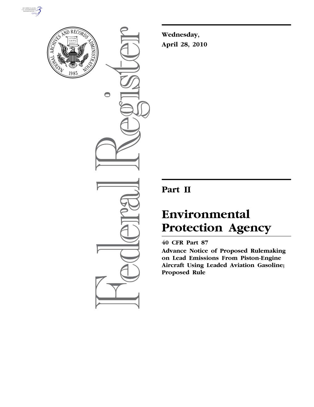 Environmental Protection Agency