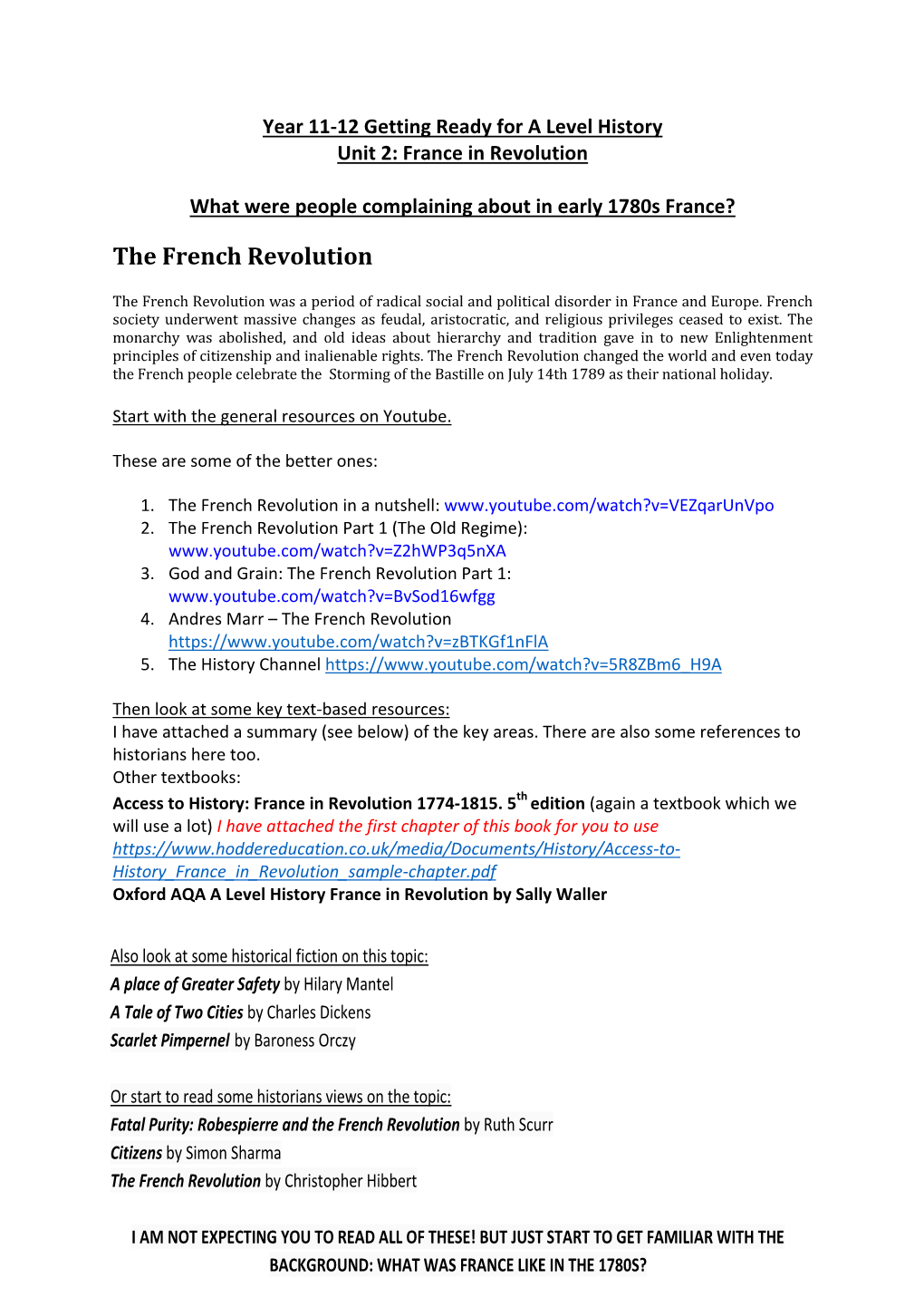 The French Revolution Is a Mini Essay (500 Words Minimum) About the Long Term Causes of the French Revolution