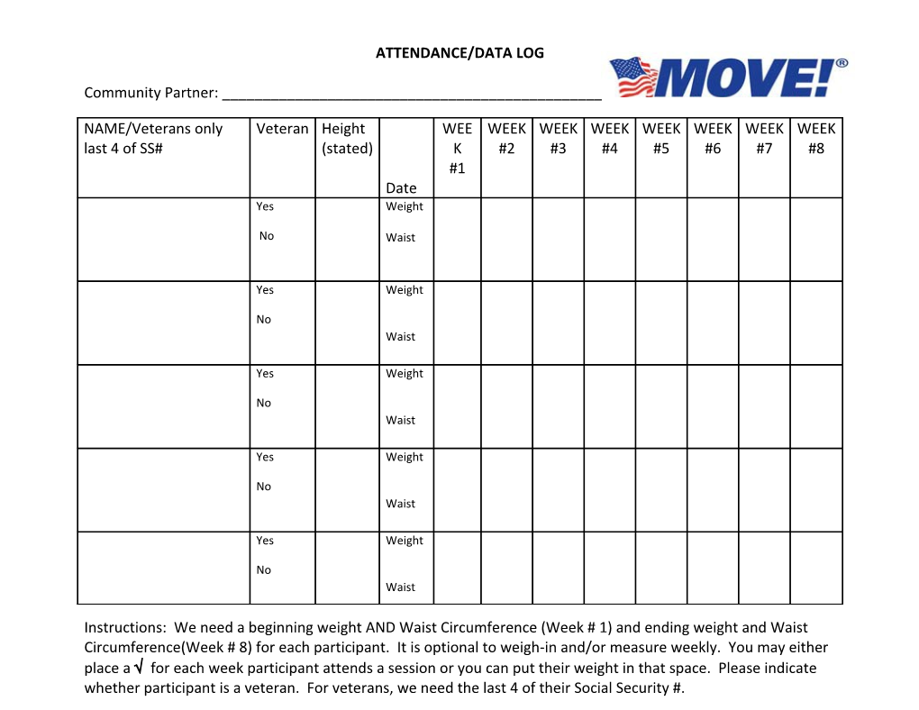 Attendance/Data Log