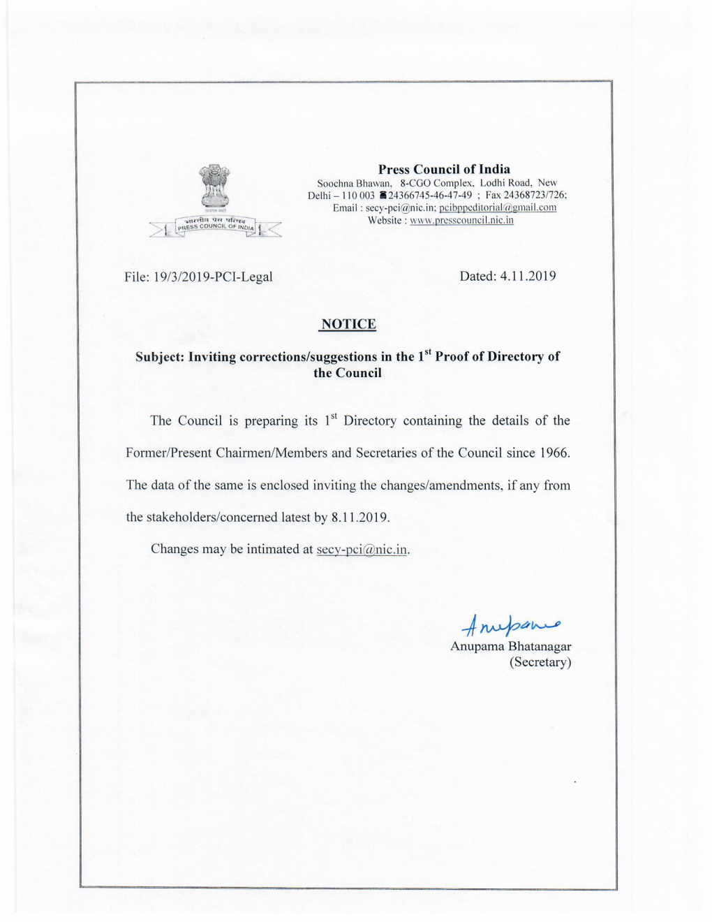 Public Notice for Directory PCI.Pdf