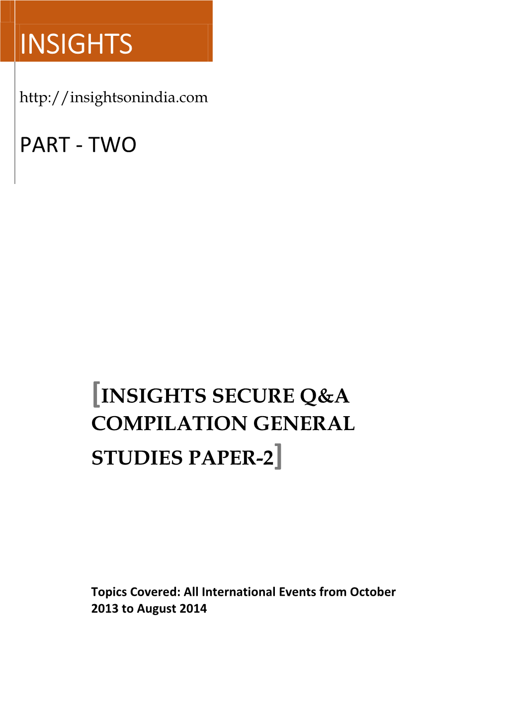 Insights Secure Q&A Compilation General Studies Paper-2