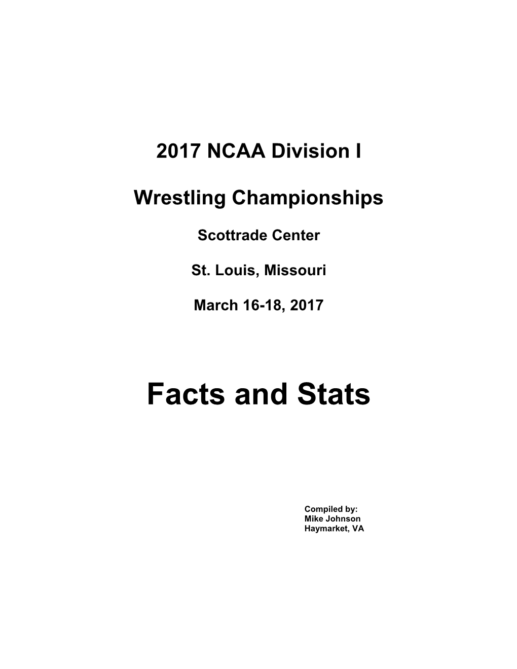 NCAA Division I Wrestling Conferences and Schools