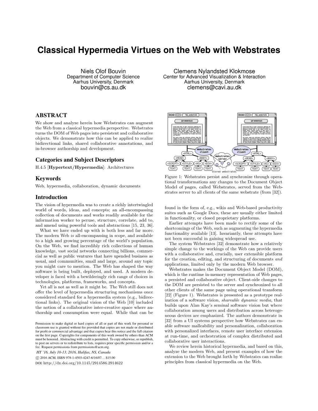 Classical Hypermedia Virtues on the Web with Webstrates