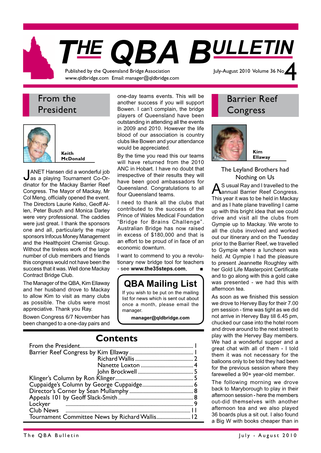 The QBA Bulletin July - August 2010 