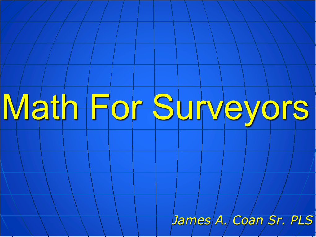 Math for Surveyors