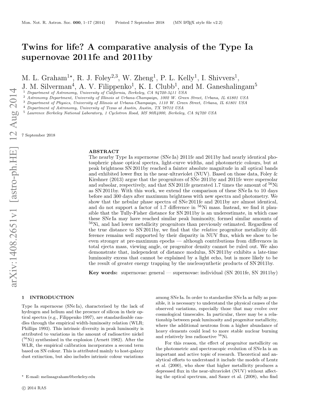 Twins for Life? a Comparative Analysis of the Type Ia Supernovae 2011Fe