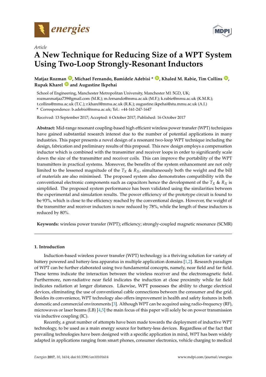 A New Technique for Reducing Size of a WPT System Using Two-Loop Strongly-Resonant Inductors