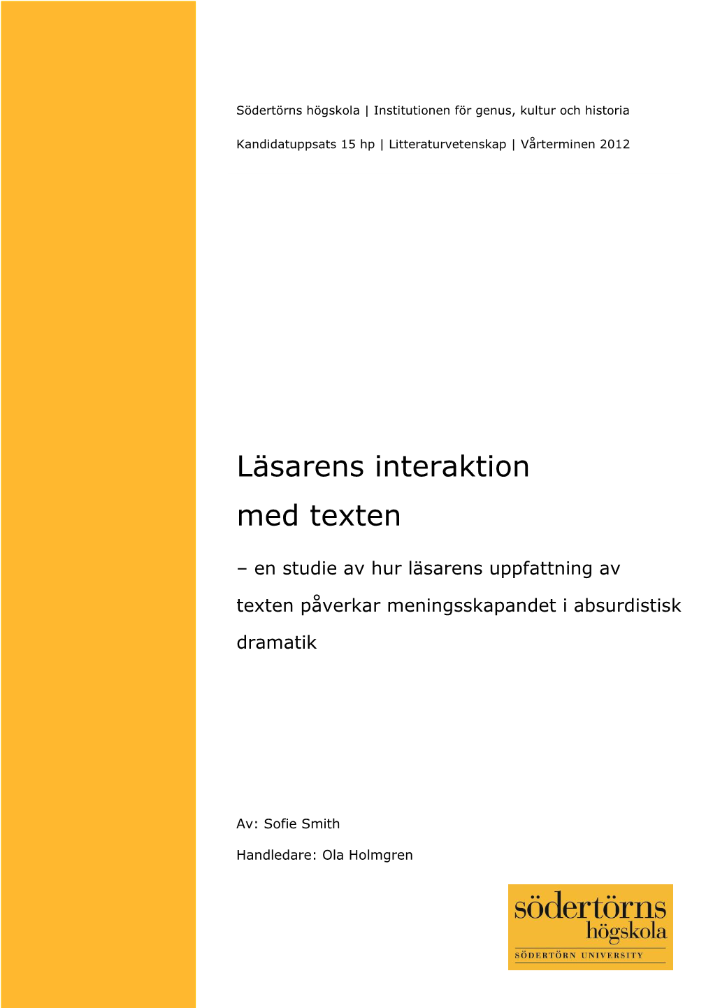 Läsarens Interaktion Med Texten