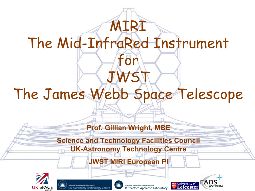 MIRI the Mid-Infrared Instrument for JWST the James Webb Space Telescope