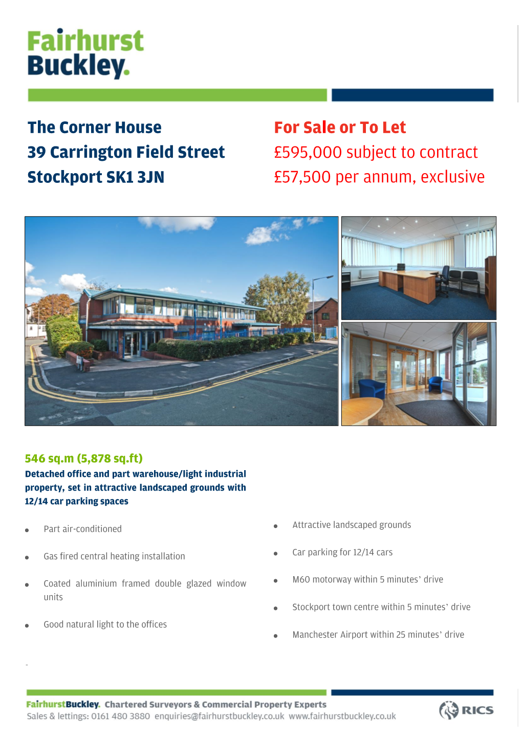 The Corner House 39 Carrington Field Street Stockport SK1 3JN for Sale