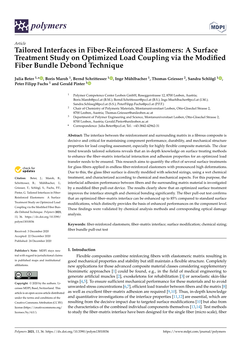 Tailored Interfaces in Fiber-Reinforced Elastomers: a Surface Treatment Study on Optimized Load Coupling Via the Modiﬁed Fiber Bundle Debond Technique